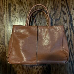 Elegant Brown Leather Tote Bag